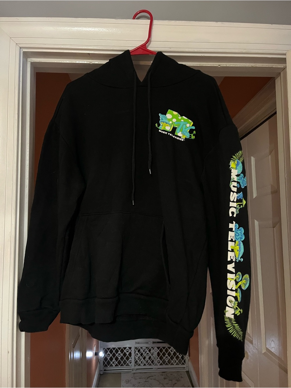MTV Black Crewneck Sweatshirt with Neon Logo